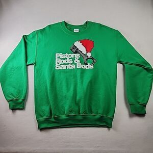 Cleetus Mcfarland Pistons Rods & Santa Bods Sweatshirt Medium Christmas Racing